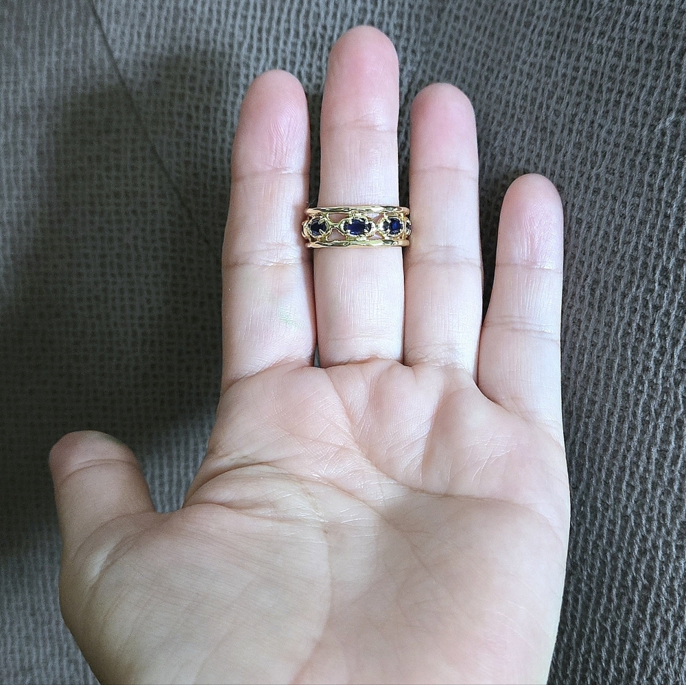 Zeyzey Gold💛 Double✌️ Band with Blue💙 Crystals💎 Ring💍 - NWT - Picture 11 of 16